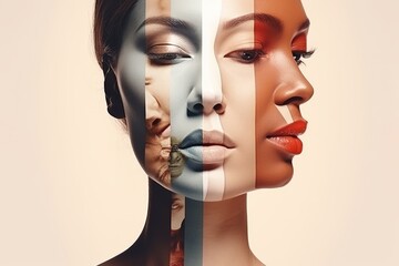 collage image of African women generative ai