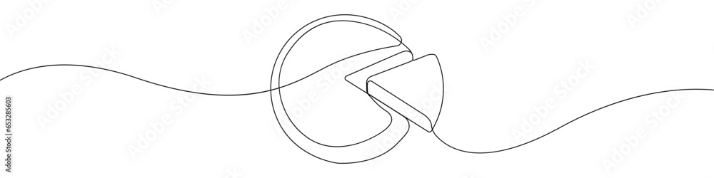 Poster round cheese one line drawing vector. cheese continuous line drawing vector. a piece of cheese a sin