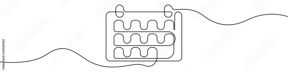 Poster calendar one line drawing vector. calendar continuous line drawing vector. calendar a single line dr