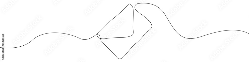 Poster envelope one line drawing vector. postcard continuous line drawing vector. a set of envelopes with a