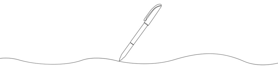 Pen one line drawing vector. writing with a pen continuous line drawing vector. Pen a single line drawing. Background contour line Pen vector.