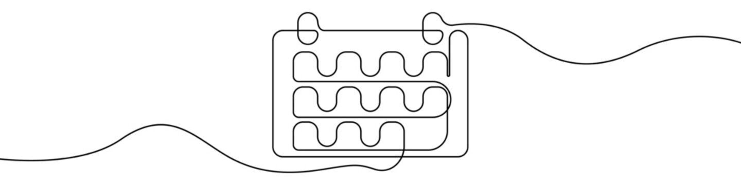 recommend clip art: Calendar one line drawing vector. Calendar continuous line drawing vector. Calendar a single line drawing. Background contour line Calendar vector.