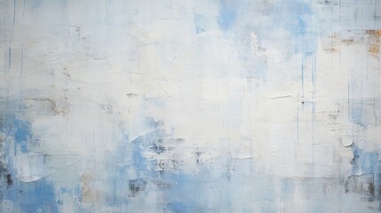 grunge vintage white wall with blue paint, in the style of rustic abstraction