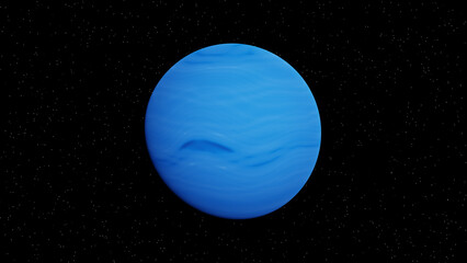 Neptune planet isolated in open space with stars. Planet concept. 3D render © Artem