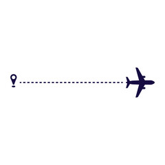 Airplane Dotted Line Direction Travel Symbol Icon