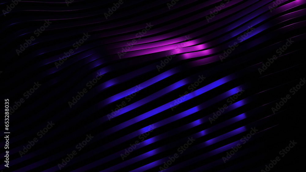Aufkleber striped background moves in waves and changes color. design. silky stripes move in 3d waves with col