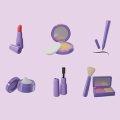 Cosmetics make up 3d set