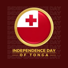 Premium Vector | Independence day of tonga with flag