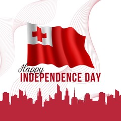 Premium Vector | Independence day of tonga with flag