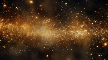 Gold glowing stars and particle background.