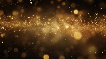 Fototapeta na wymiar Gold glowing stars and particle background.
