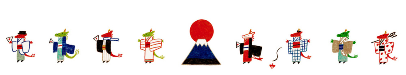 日の出と辰と富士山 - 653289414