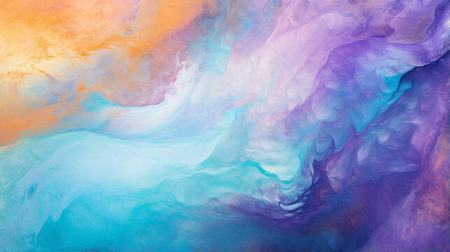Abstract background texture of iridescent paints.