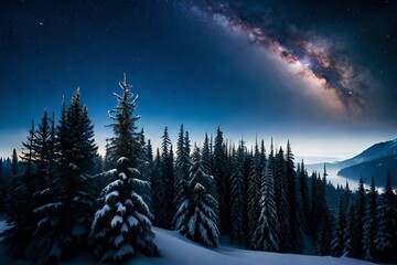 Fototapeta na wymiar winter landscape with snow