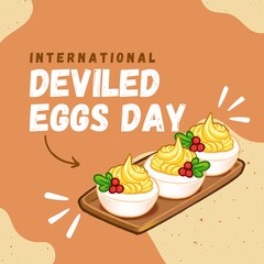 Premium Vector | deviled eggs. happy deviled eggs day.