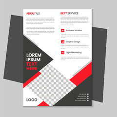 A4 business flyer template design, corporate brochure, marketing flyer, advertising flyer template design with mockup
