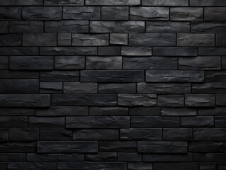 Black brick wall texture background