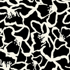 FLOWER PATTERN SILHOUETTE BACKGROUND BLACK