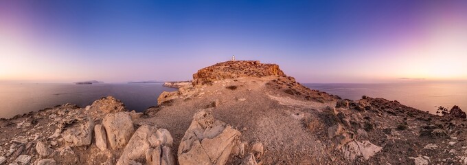 Sunset in Akrotiri Lighthouse, Greece. - 653294810