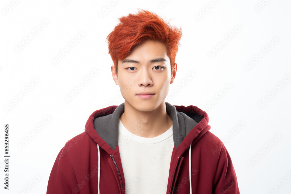 Poster a picture of a man with red hair wearing a hoodie. this versatile image can be used to convey a rang