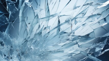 Obraz premium explosion scattered glass shatters illustration fragment destroy, texture broken, background fracture explosion scattered glass shatters