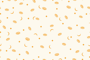 Hand drawn eye seamless pattern for decoration, wrapping paper, cover, printing
