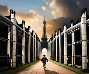 person walking in the city, png