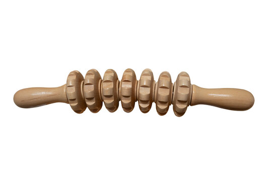 Wooden massager with rolls