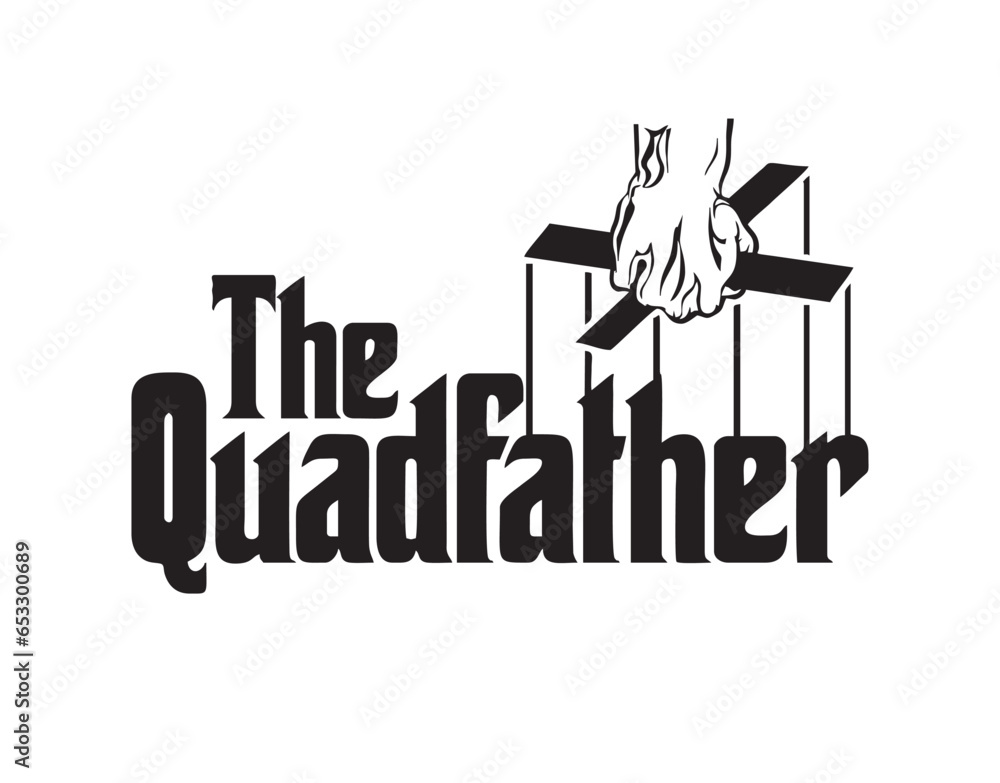 Fototapete the quadfather gym design editable for t-shirt design and multipurpose use in vector format
