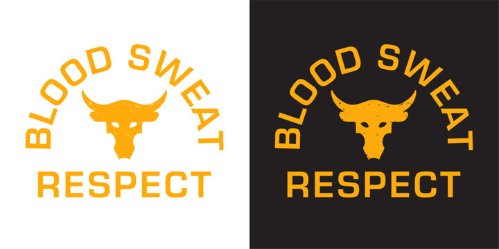 Blood Sweat Respect with Skull gym icon design editable for t-shirt design and multipurpose use in vector format