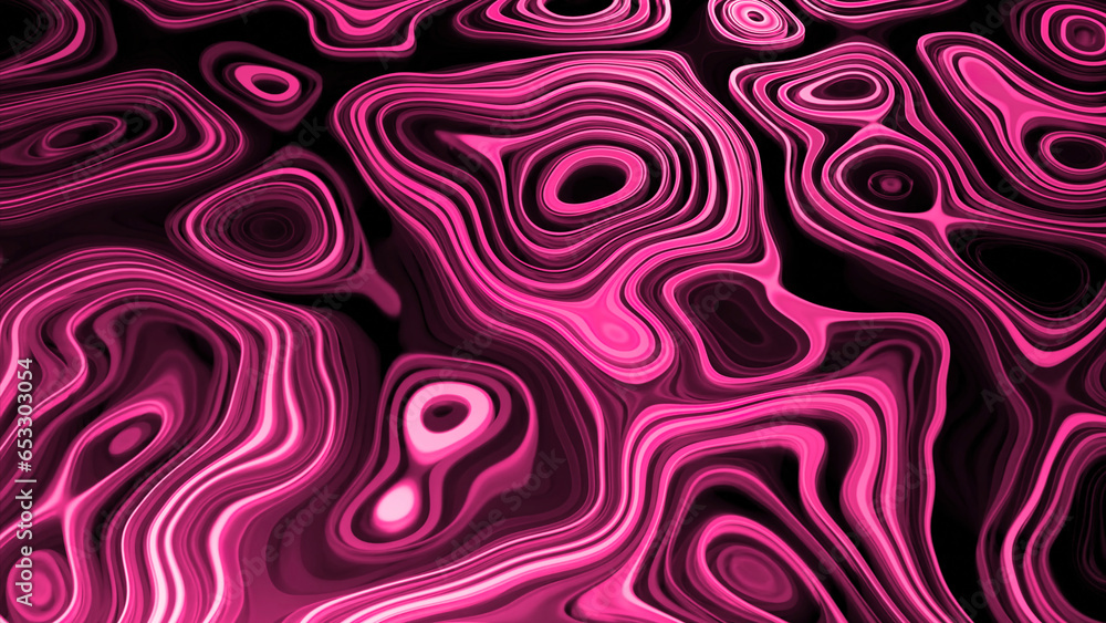 Poster bright pattern with oval lines in motion. design. 3d pattern of moving fluid with topographic lines.