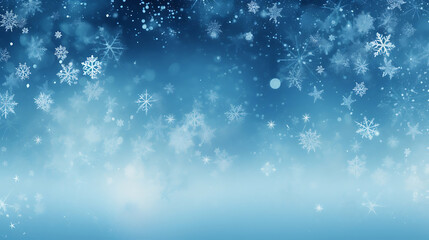 Blue christmas background with snowflakes