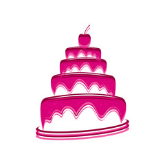 Sweet cake template logo design vector illustration