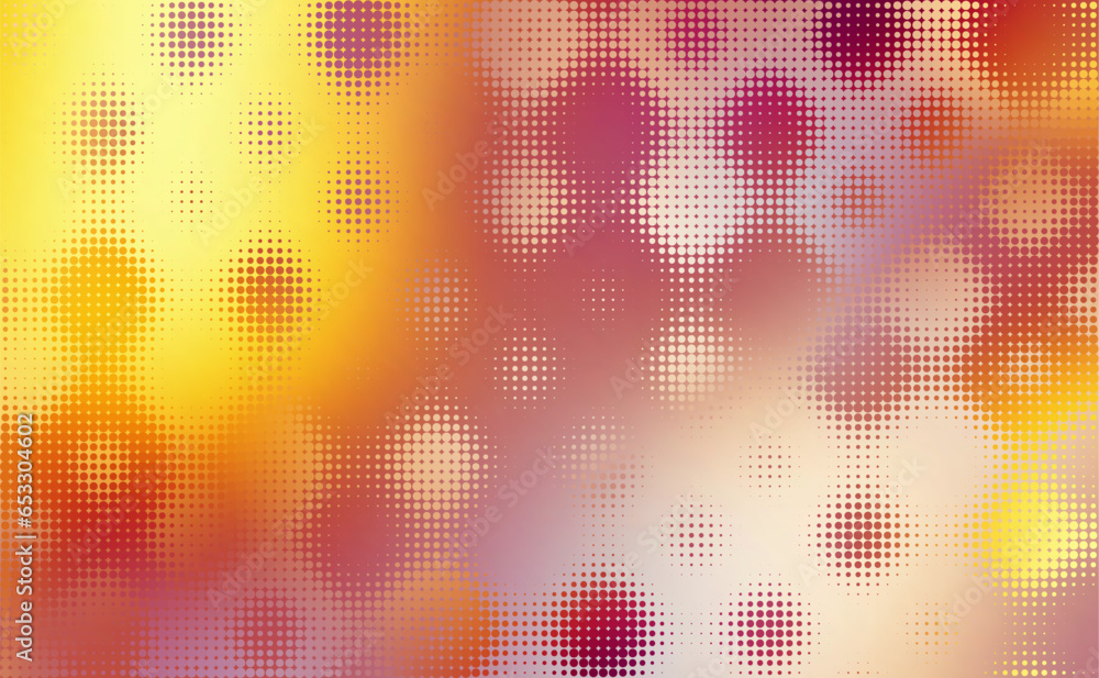 Poster abstract defocused horizontal background with pop art halftone dots. vector image.