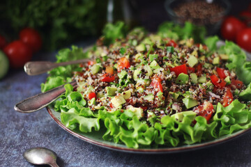 Quinoa and avocado salad - typical food in Peru	