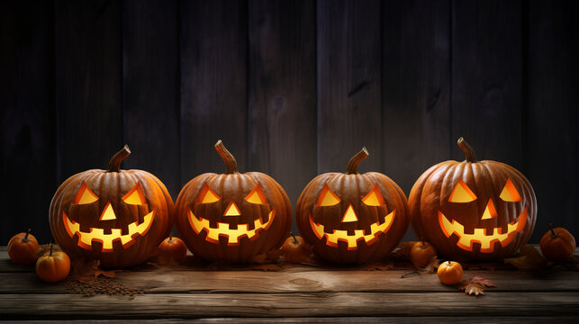 halloween  pumpkin on wooden background