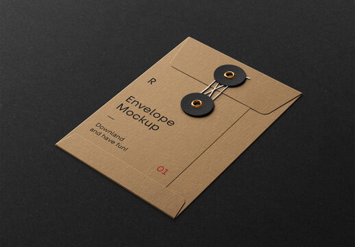 Perspective String Envelope Mockup