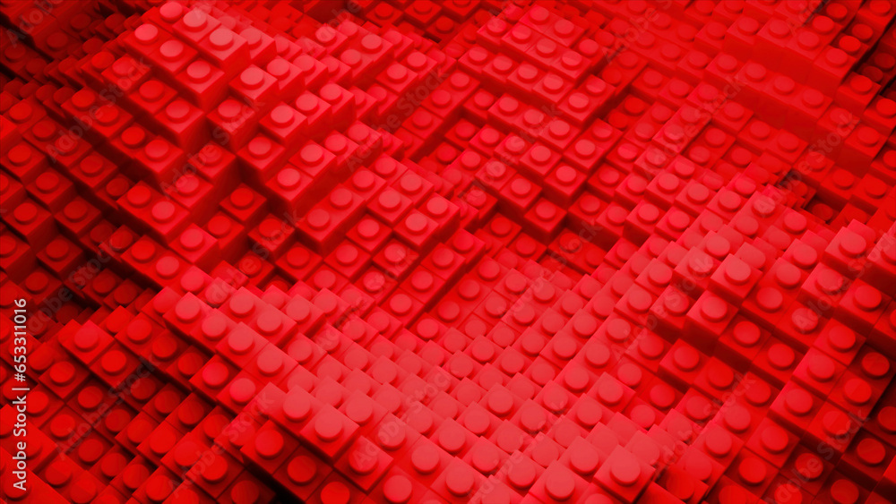 Poster geometric cyber field with 3d waves. design. 3d waves of square columns move in virtual space. virtu