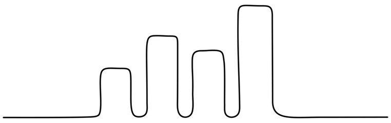 Growth graph continuous line drawing. Successful business strategy concept. Vector illustration isolated on white.