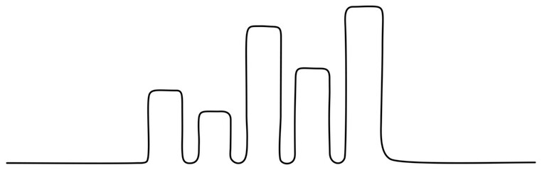 Growth graph continuous line drawing. Successful business strategy concept. Vector illustration isolated on white.