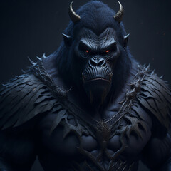 Demonic Gorilla. Digital illustration.