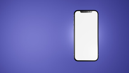 Telefone celular 3D reenderizado em fundo azul