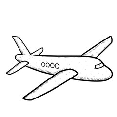 Sketch Illustration airplane in the sky