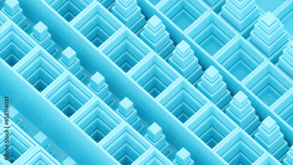 Poster surreal geometric animation. design. psychedelic visual illusion of moving columns. animation with m