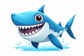 Fototapeta premium vector design, cute animal character of a shark