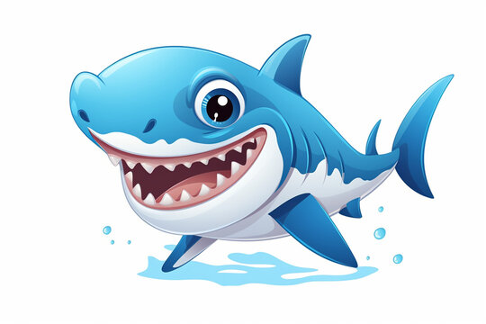 vector design, cute animal character of a shark