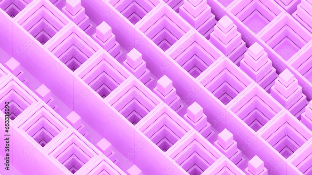 Poster surreal geometric animation. design. psychedelic visual illusion of moving columns. animation with m