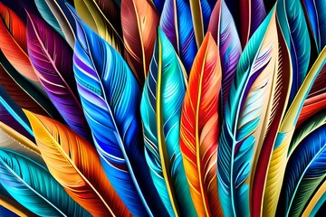 full frame of color full feathers 