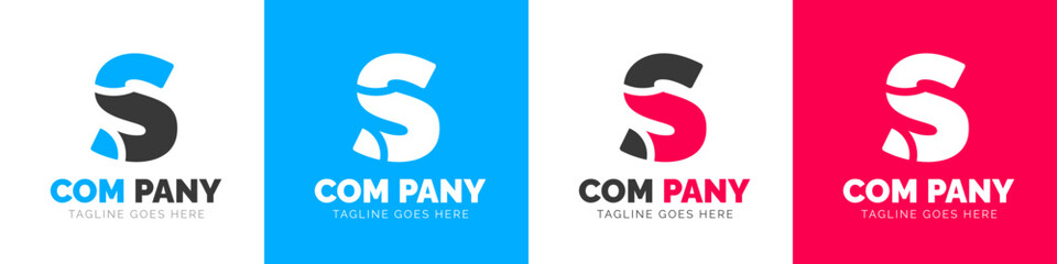 corporate modern business creative Minimal company Letter S logo icon vector design template set.

