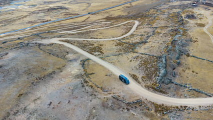 Camper off road in the moutains